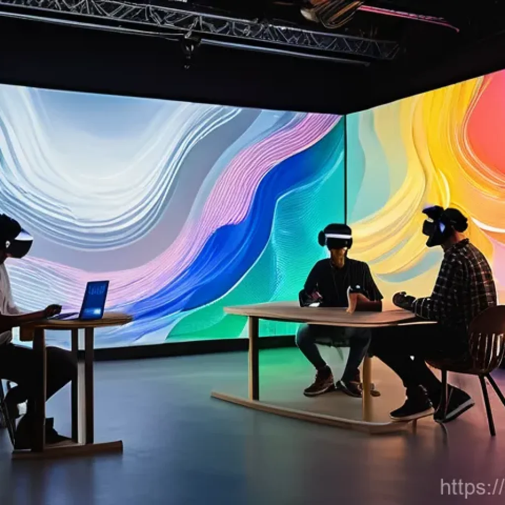 미술 교육과 미래 예술 교육 전망 - **Virtual Atelier: Global Collaboration**
"A diverse group of young adults and teenagers, all co...