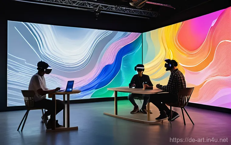 미술 교육과 미래 예술 교육 전망 - **Virtual Atelier: Global Collaboration**
    "A diverse group of young adults and teenagers, all co...